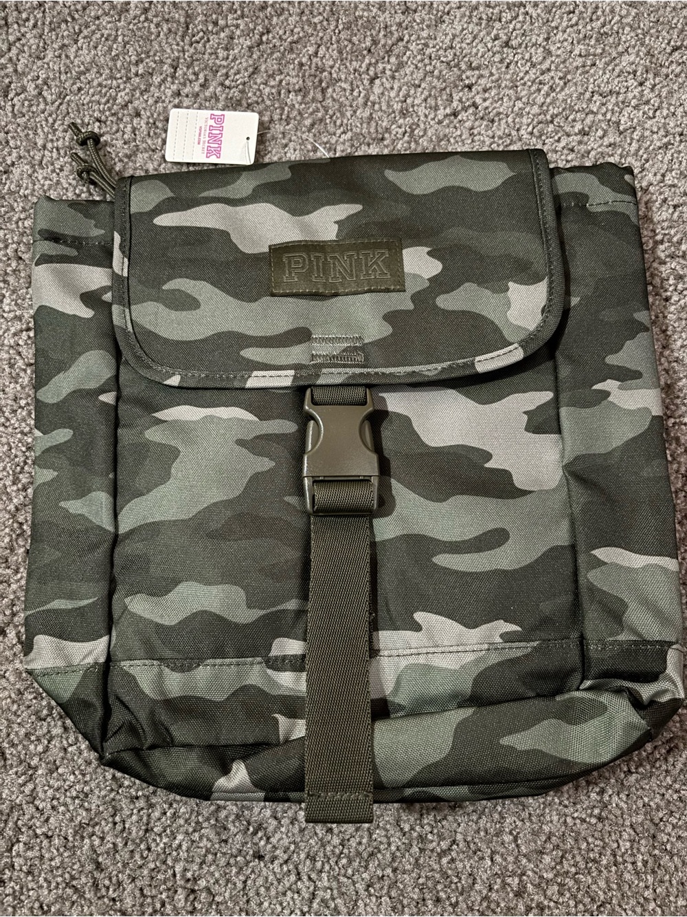 PINK Victoria's Y2K Camo Utility Backpack - Olive Green